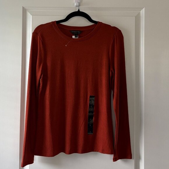 Banana Republic Factory Sweaters - Banana Republic Women's Rust Forever Crew Long Sleeve Sweater Size Small
